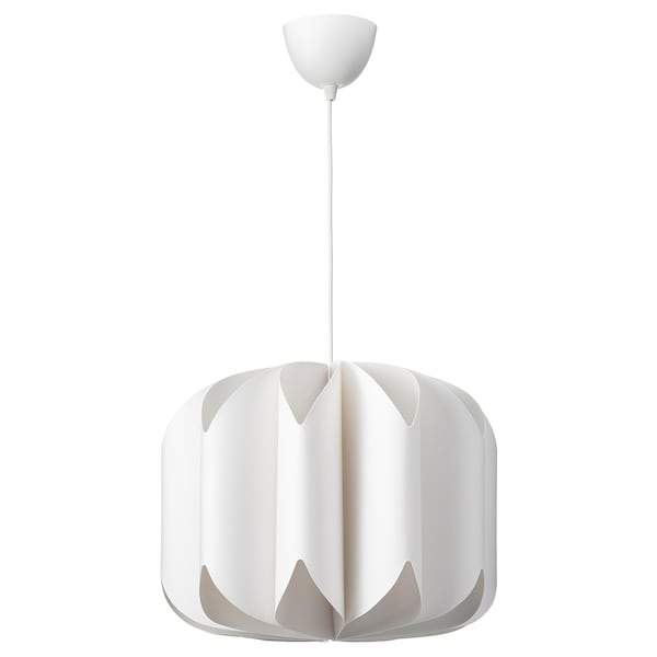 MOJNA Pendant lamp shade, textile/white 47 cm