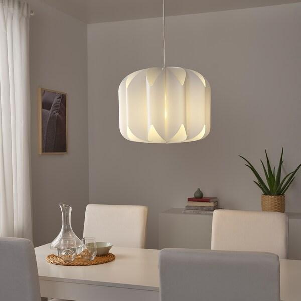 MOJNA Pendant lamp shade, textile/white 47 cm