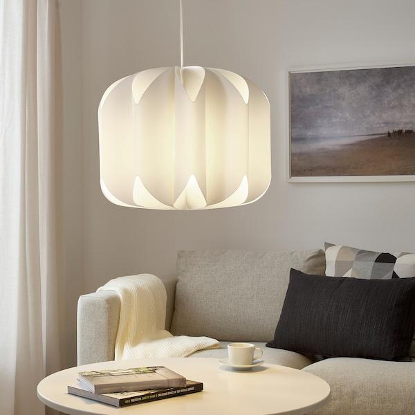 MOJNA Pendant lamp shade, textile/white 47 cm