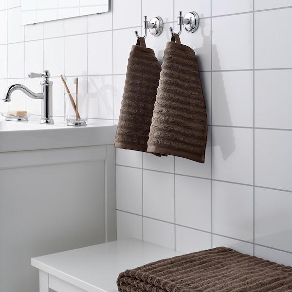 FLODALEN washcloth, dark brown, 30x30 cm