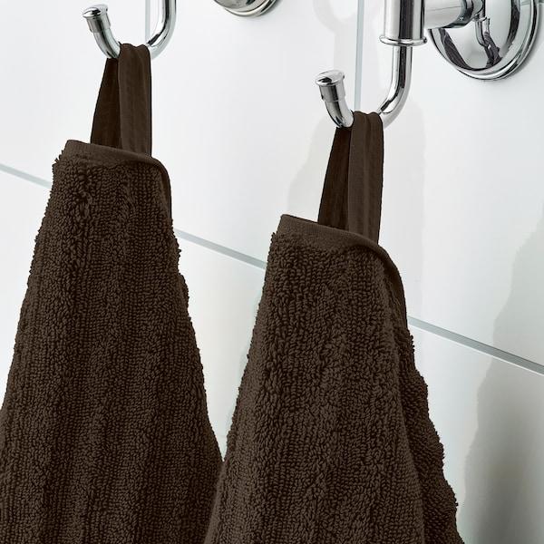 FLODALEN washcloth, dark brown, 30x30 cm