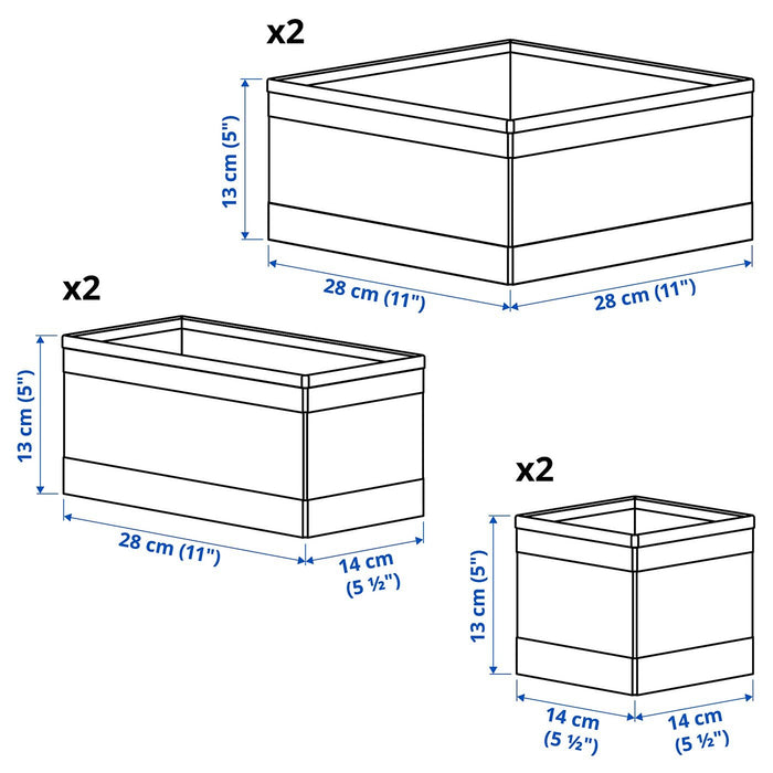 SKUBB box, set of 6, dark grey