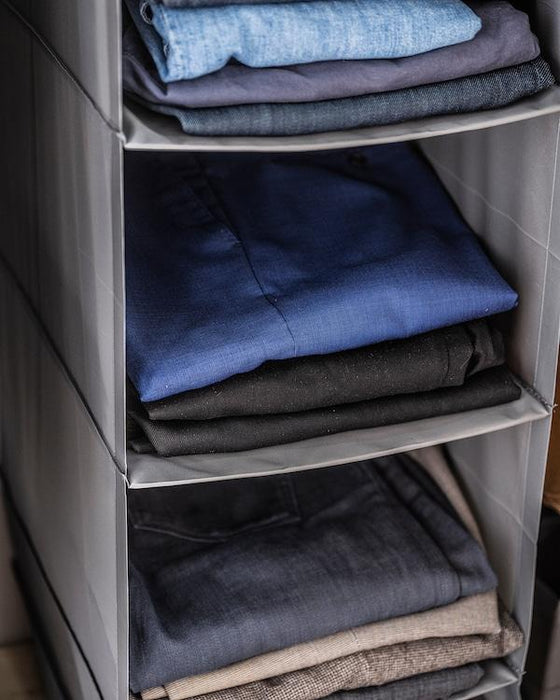 SKUBB Storage with 6 compartments, dark grey 35x45x125 cm