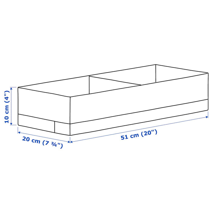 STUK Box with compartments, white 20x51x10 cm