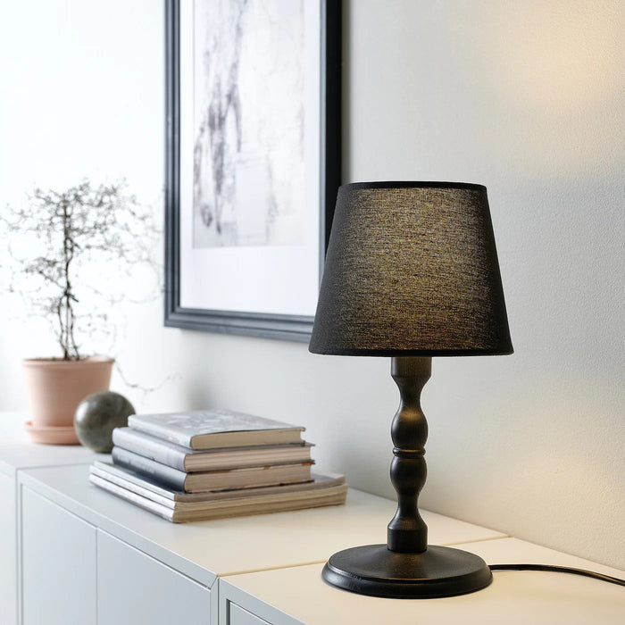 KINNAHULT Table lamp, black ash/black 37 cm