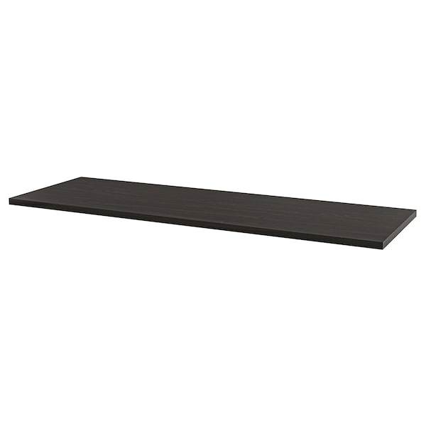 LAGKAPTEN table top, black-brown, 200x60 cm