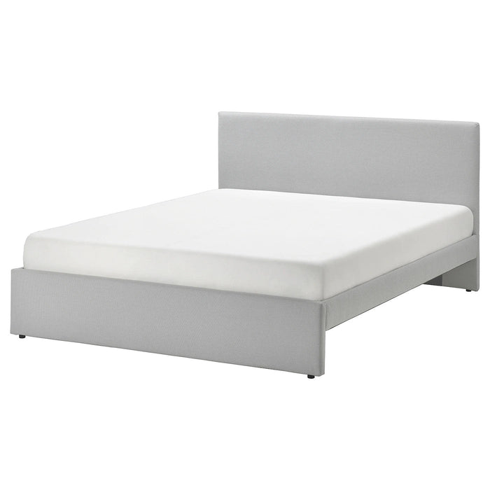 GLADSTAD Upholstered bed frame, Kabusa light grey, 150x200 cm