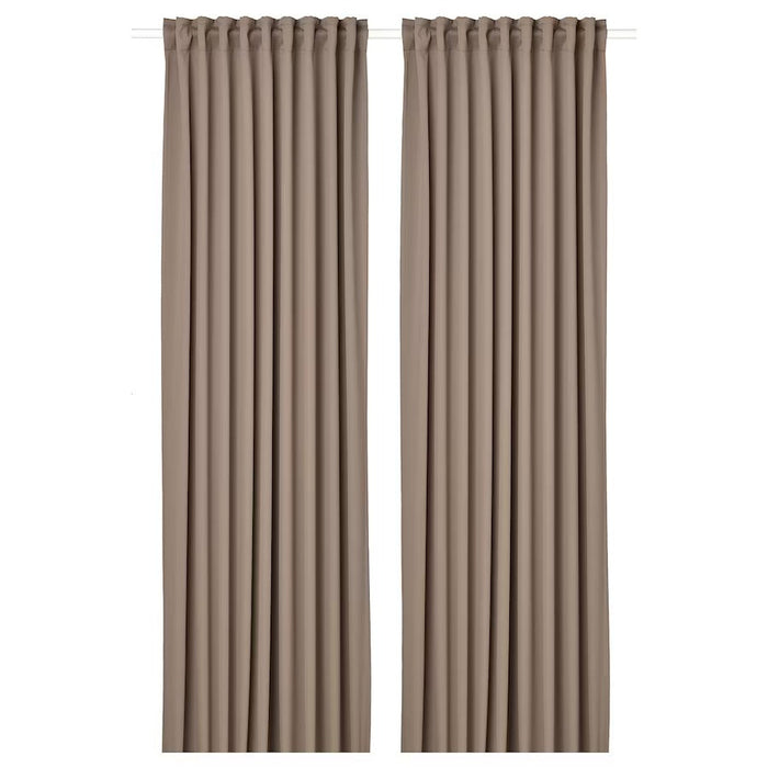 MAJGULL Room darkening curtains, 1 pair, grey/brown, 145x250 cm