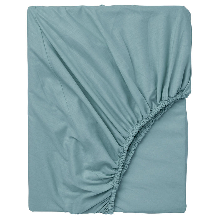 DVALA Fitted sheet, light blue 90x200 cm