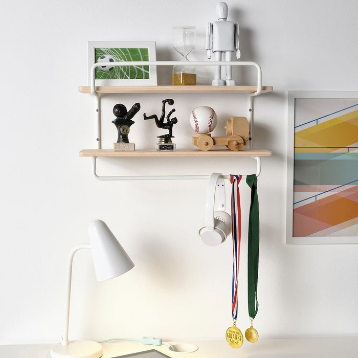 SPORTSLIG wall shelf for trophies, white/birch, 50