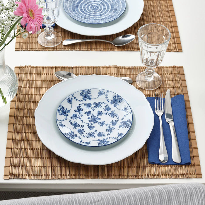 ENTUSIASM Side plate, patterned/blue, 18 cm