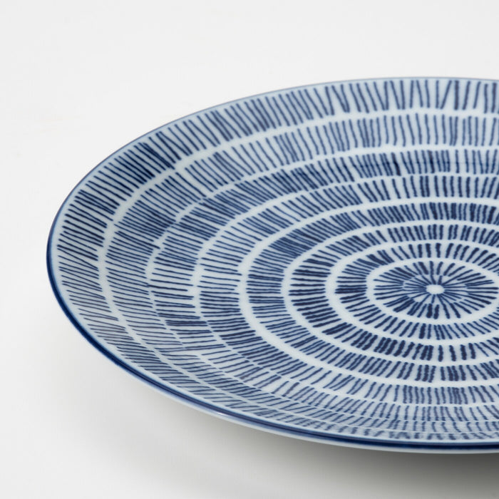 ENTUSIASM Side plate, patterned/blue, 18 cm