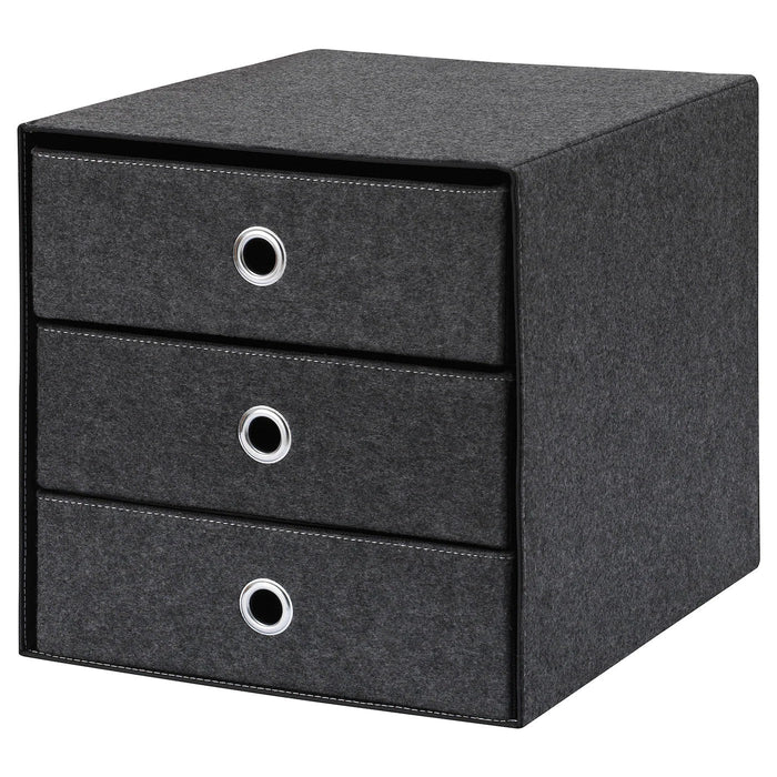 BLADDRA Mini chest with 3 drawers, grey, 33x38 cm