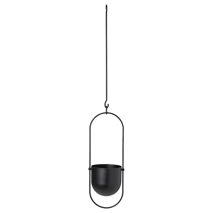 CHILISTRAN Hanging planter, in/outdoor black 12 cm