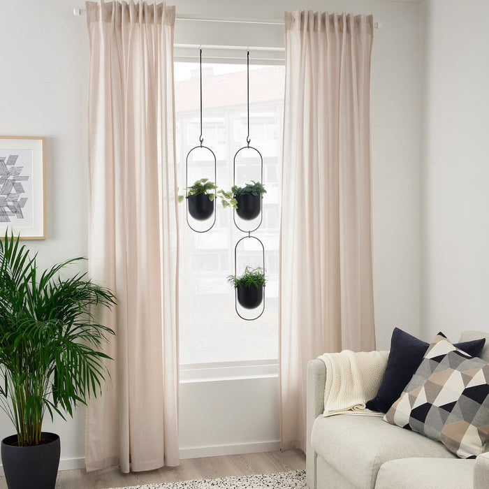 CHILISTRAN Hanging planter, in/outdoor black 12 cm