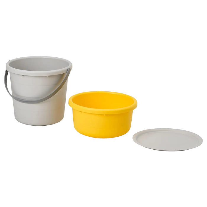 PEPPRIG 3-piece bucket set with lid