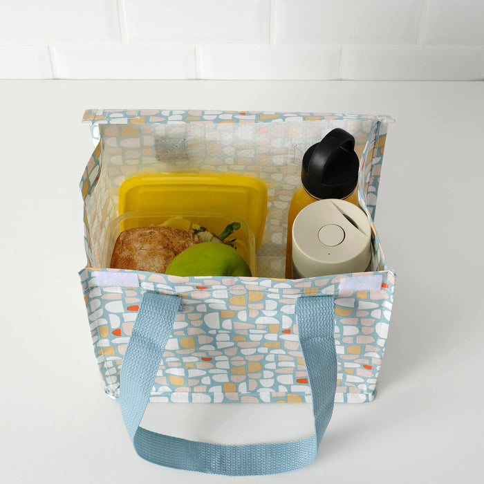 FLADDRIG Lunch bag, patterned/multicolour, 25x16x27 cm