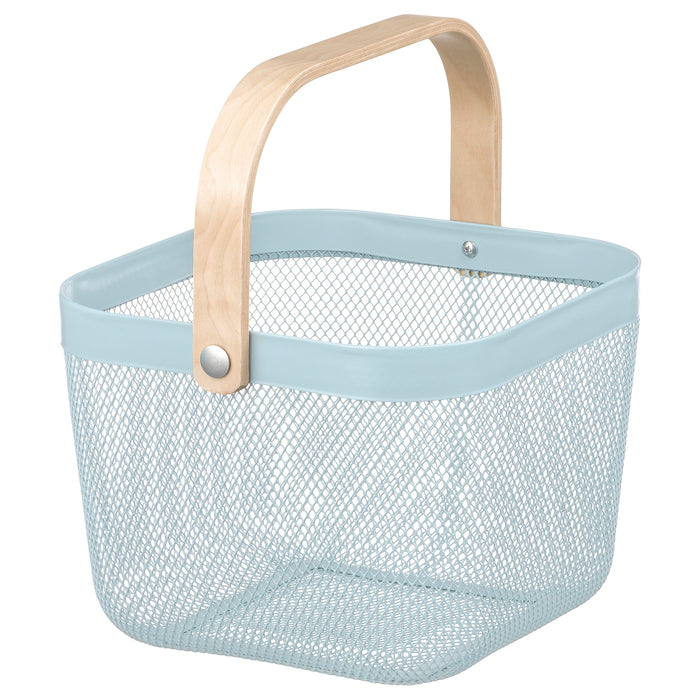 RISATORP Basket, pale blue, 25x26x18 cm