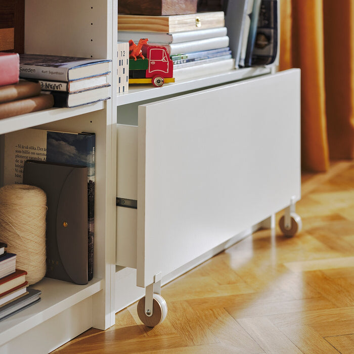 BILLY Drawer, white/with castors, 80x28x44 cm