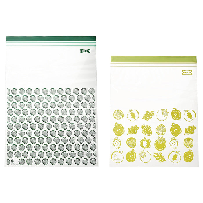 ISTAD Resealable bag, patterned/green, 6/4.5 l