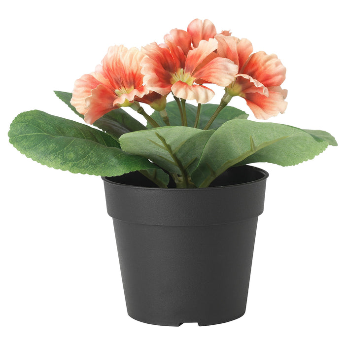 FEJKA Artificial potted plant, in/outdoor/primula orange, 9 cm