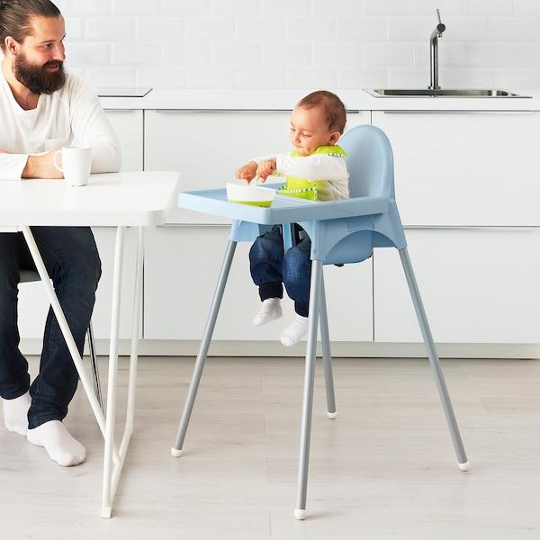 ANTILOP Highchair with tray, light blue