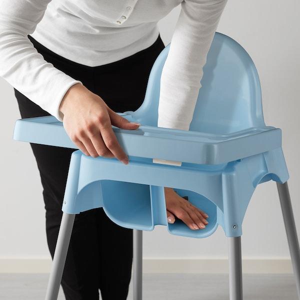 ANTILOP Highchair with tray, light blue