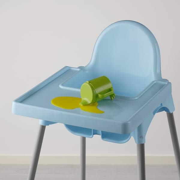 ANTILOP Highchair with tray, light blue