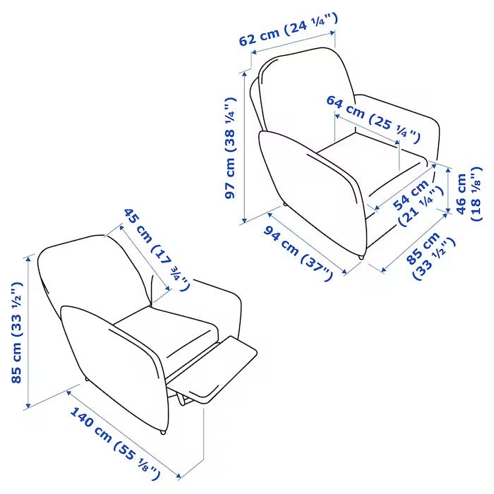 EKOLSUND recliner, Gunnared dark grey