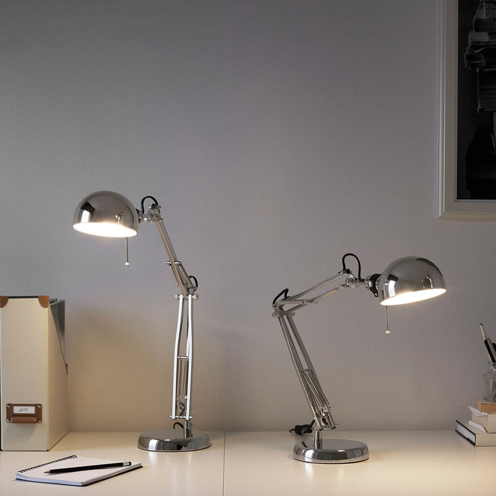 FORSA Work lamp, nickel-plated