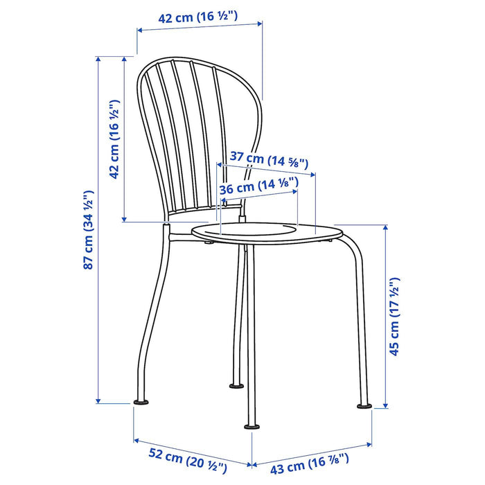 LACKO Chair, outdoor, grey