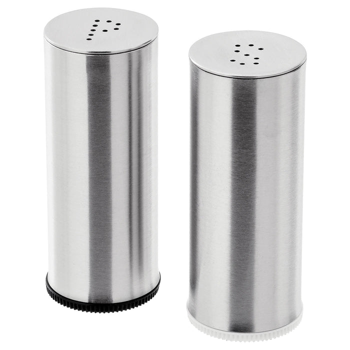 PLATS Salt/pepper shaker, set of 2, stainless steel