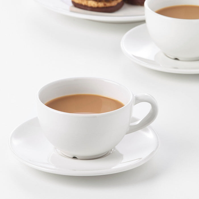 VARDAGEN Coffee cup and saucer, off-white, 14 cl