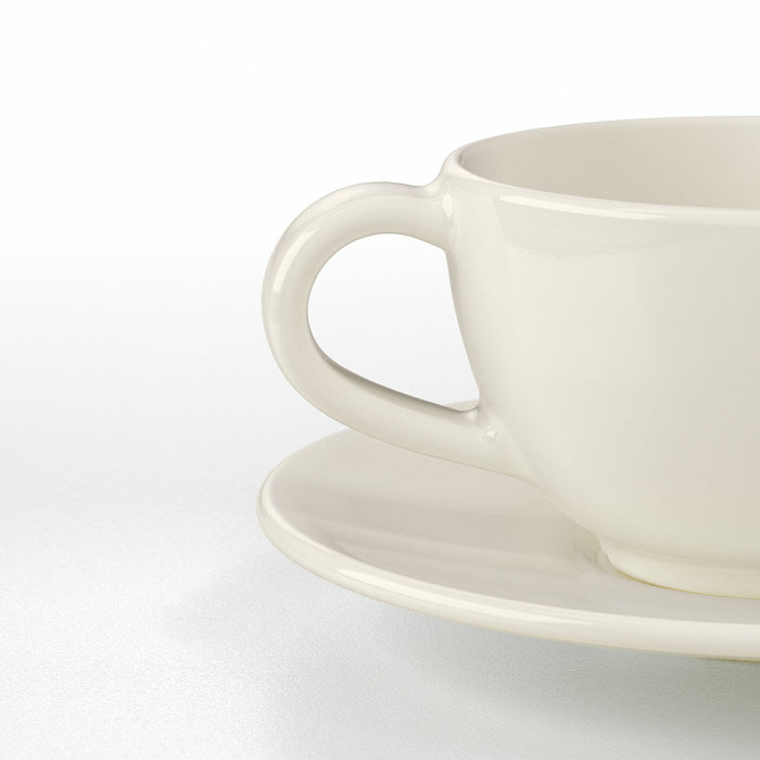 VARDAGEN Coffee cup and saucer, off-white, 14 cl