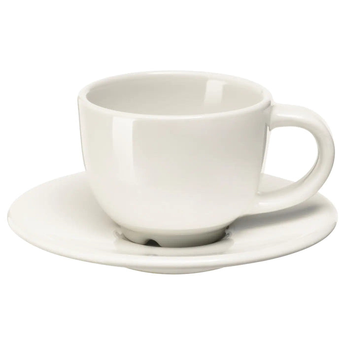 VARDAGEN Espresso cup and saucer, off-white 6 cl