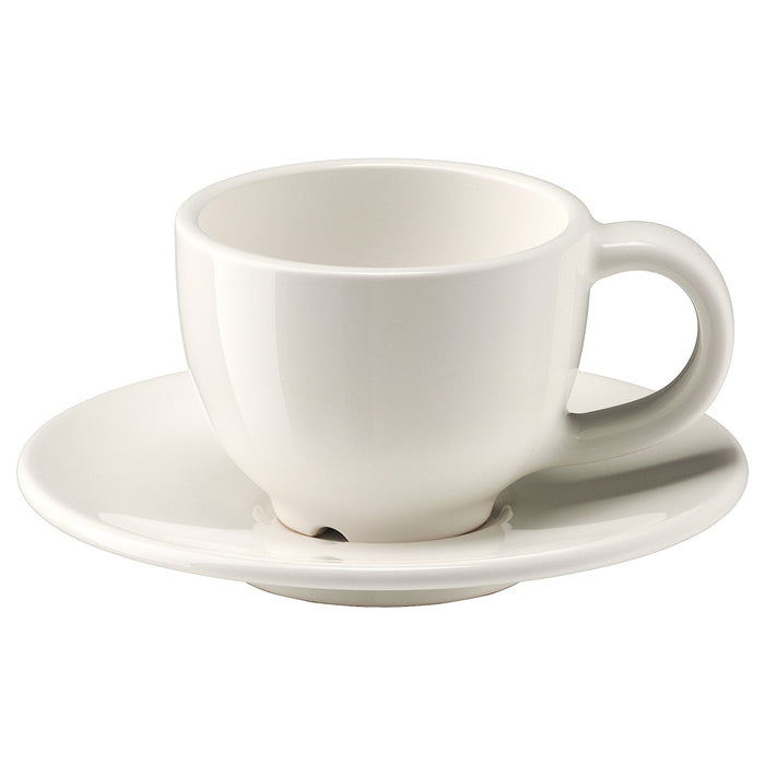 VARDAGEN Espresso cup and saucer, off-white 6 cl