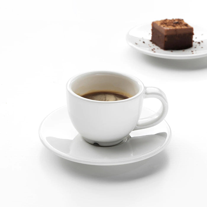 VARDAGEN Espresso cup and saucer, off-white 6 cl