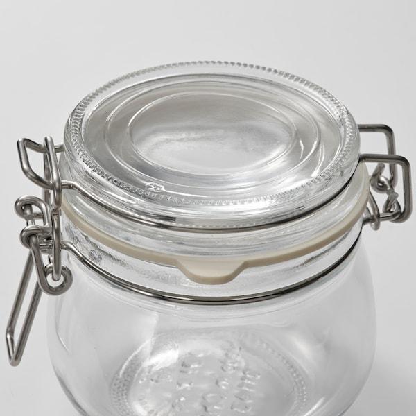 KORKEN jar with lid 13 cl clear glass