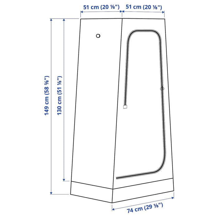 VUKU Wardrobe, white 74x51x149 cm