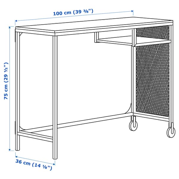 FJALLBO Laptop table, black 100x36 cm