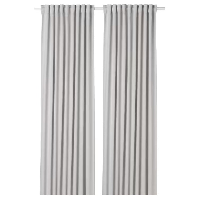 MAJGULL Room darkening curtains, 1 pair, light grey 145x250 cm