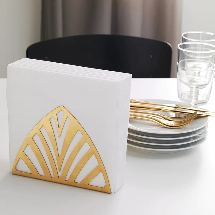 TILLSTALLNING Napkin holder, brass-colour