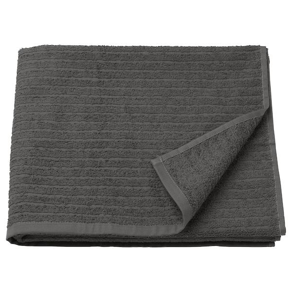 VAGSJON bath towel, dark grey, 70x140 cm