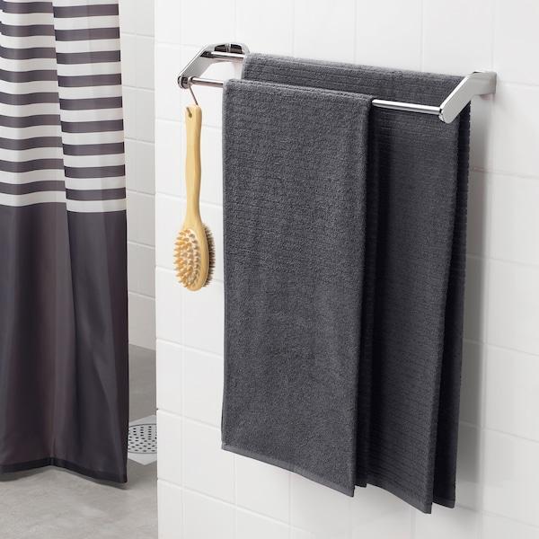 VAGSJON bath towel, dark grey, 70x140 cm