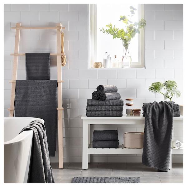 VAGSJON bath towel, dark grey, 70x140 cm