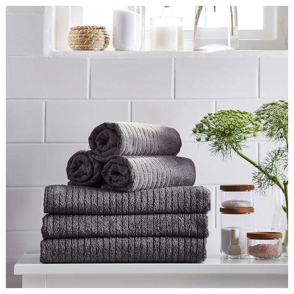 VAGSJON bath towel, dark grey, 70x140 cm