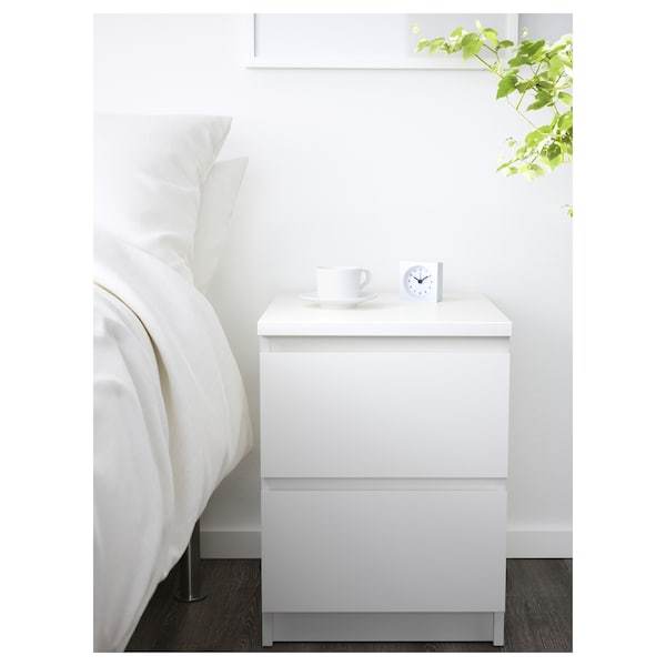 MALM chest of 2 drawers 40x55 cm white