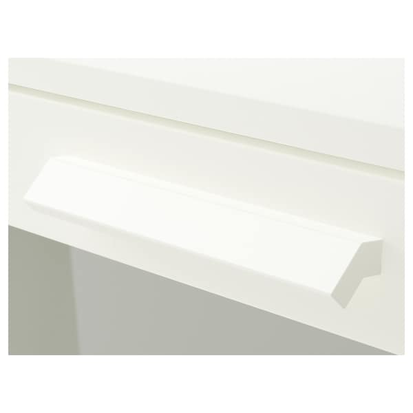 BRIMNES Chest of 3 drawers, white/frosted glass 78x95 cm