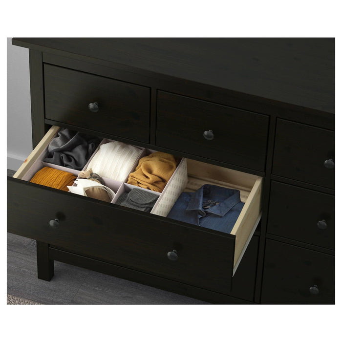 HEMNES Chest of 8 drawers, black-brown, 160x96 cm