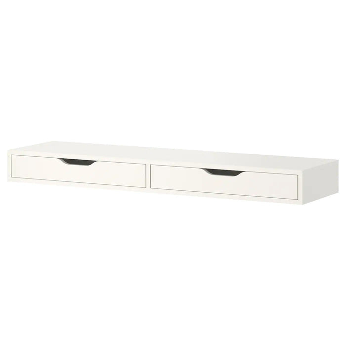 EKBY ALEX Shelf with drawers, white 119x29 cm